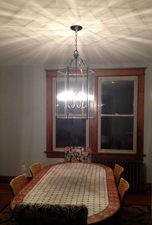 Dining room chandelier, after.