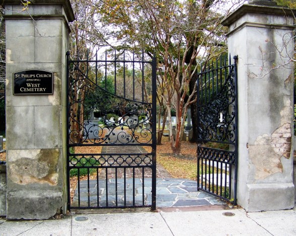 Cemetery gates.