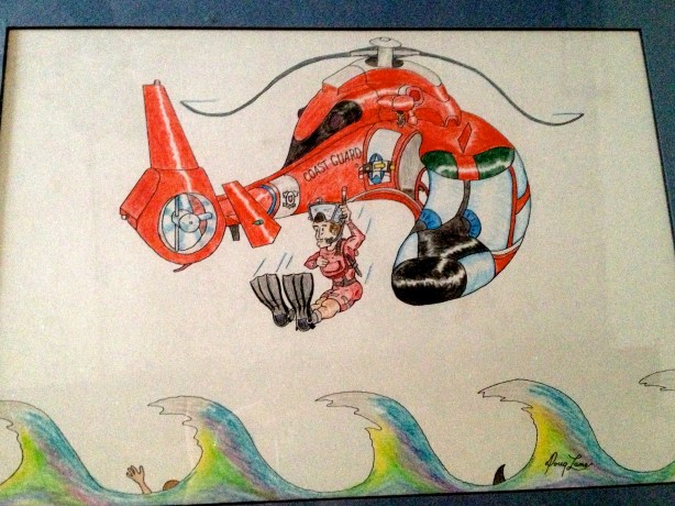 HH65 Coast Guard Helicopter Cartoon.