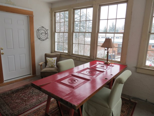 The Red Door turned into a desk.