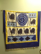 A painted cloth found in a closet.