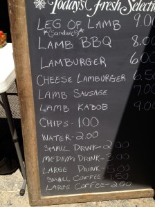 A menu board.