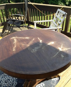 Trying to fix it with wood putty.