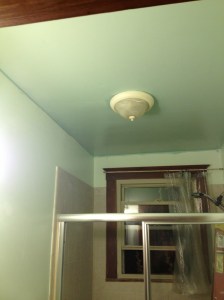 Ceiling done in Benjamin Moore's Antique Glass.