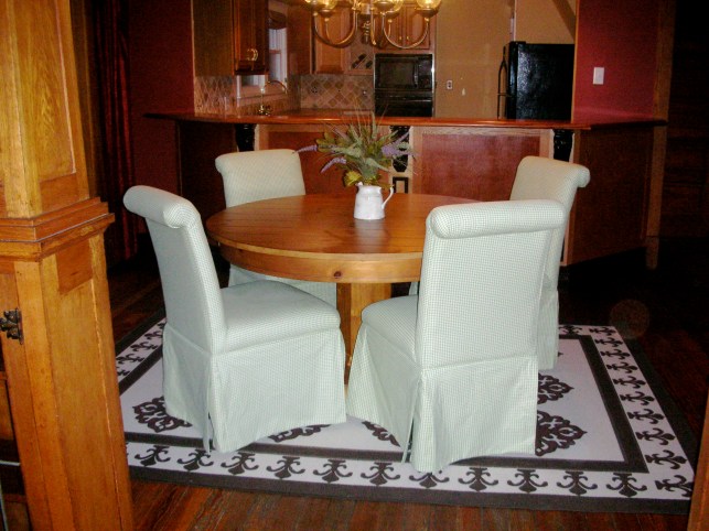 Parson's chairs in my New Jersey dining room.