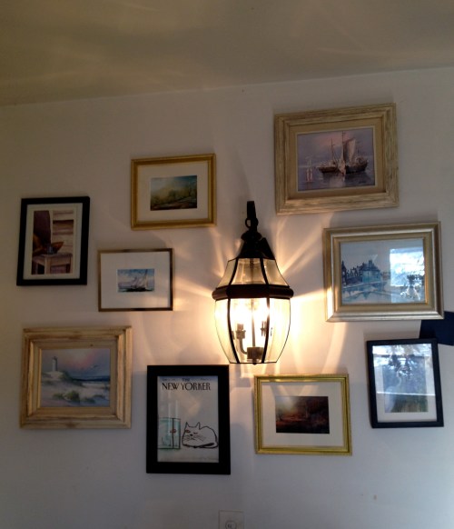 Art wall in the kitchen.