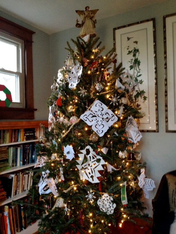 Snowflakes and origami.